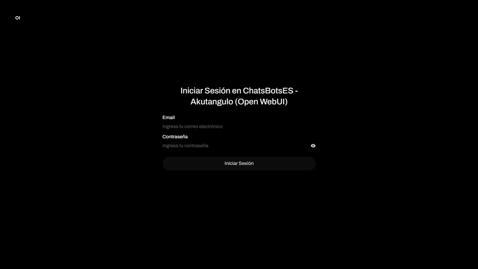 Pantalla de acceso al entorno de IA Privada con Open WebUI